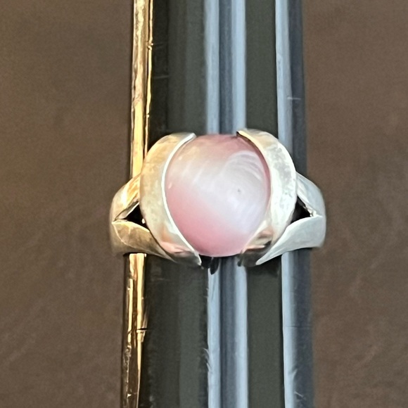 🔴SOLD🔴 Vintage sterling silver ring with eight interchangeable cats eye ring - Picture 10 of 16